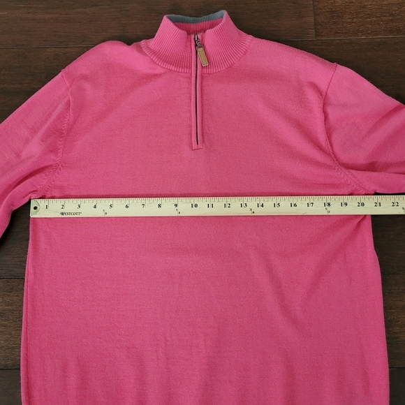 G-Mac by Kartel Troy Irish Knit Wool 1/4 Zip Pullover Sweater Men's Size L Pink - Picture 6 of 8